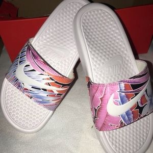 Nike Benassi Royal Print Floral Slide